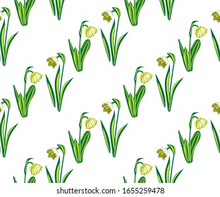 Seamless floral pattern with wild spring flower ornamental decorative background. Vector pattern. Print for textile, cloth, wallpaper, scrapbooking
