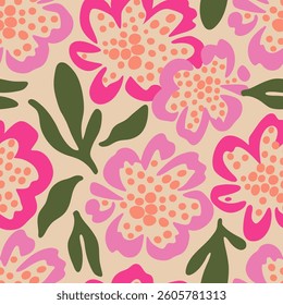 Seamless  floral pattern with wildflowers