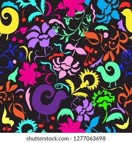 Seamless floral pattern will be used in the textile industry.