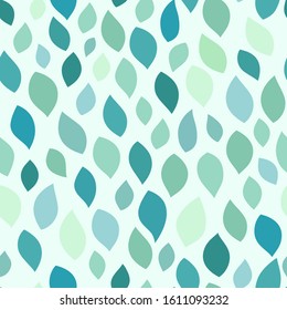 Seamless floral pattern. Winter cold color leaves scattered on a light background. Muted fill without stroke. Simple pattern for textile.