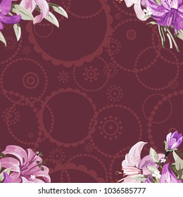 Seamless floral pattern with wonderful lilies Vector Illustration