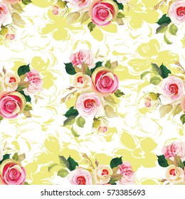 Seamless floral pattern with wonderful roses Vector Illustration EPS8