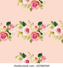 Seamless floral pattern with wonderful roses Vector Illustration EPS8