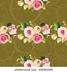 Seamless floral pattern with wonderful roses Vector Illustration EPS8