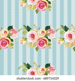 Seamless floral pattern with wonderful roses Vector Illustration EPS8