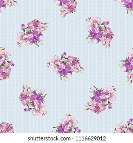 Patrón floral sin fisuras con maravillosas lirios violetas Ilustración vectorial