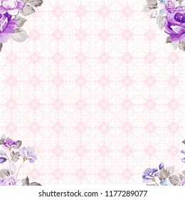 Nahtlose Blumenmuster mit wunderschönen violetten Rosen Vektor Illustration