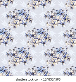 Seamless floral pattern with wonderful violets Vector Illustration