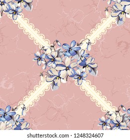 Nahtlose Blumenmuster mit wunderschönen Violetten Vektor Illustration