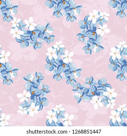 Seamless floral pattern with wonderful violets Vector Illustration