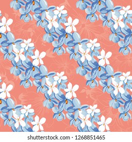 Seamless floral pattern with wonderful violets Vector Illustration