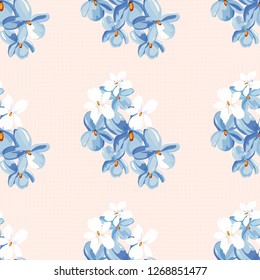 Seamless floral pattern with wonderful violets Vector Illustration