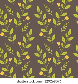 Seamless floral pattern with yellow flowers