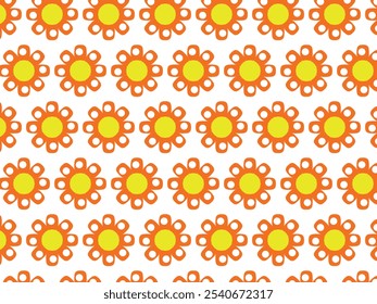 seamless floral pattern with yellow flowers on blank background. Classic textile design perfect for interior patterns and decoration