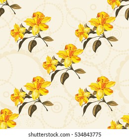 Seamless floral pattern with yellow flowers Vector Illustration EPS8
