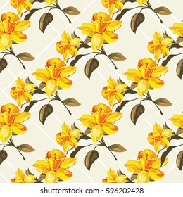 Seamless floral pattern with yellow flowers Vector Illustration EPS8