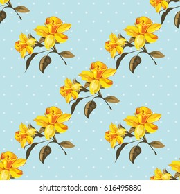 Seamless floral pattern with yellow flowers Vector Illustration EPS8