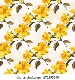 Seamless floral pattern with yellow flowers Vector Illustration EPS8