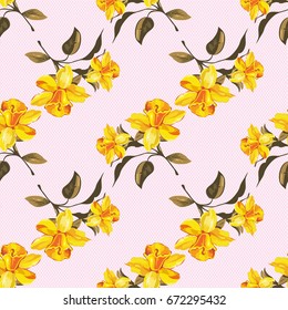 Seamless floral pattern with yellow flowers Vector Illustration EPS8