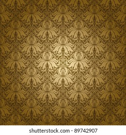 Seamless floral pattern. Yellow flowers on a green background. Eps10