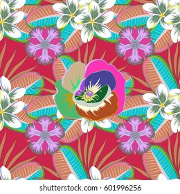 Seamless Floral Pattern in yellow and green colors. Vector illustration.