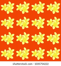 Seamless Floral Pattern in yellow and orange colors. Vector plumeria flowers seamless pattern.