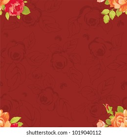 Nahtlose Blumenmuster mit gelben Rosen Vektor-Illustration