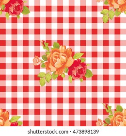 Patrón floral sin fisuras con rosas amarillas Vector Ilustración EPS8