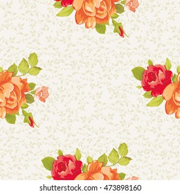 Seamless floral pattern with yellow roses Vector Illustration EPS8