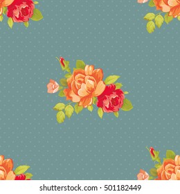 Seamless floral pattern with yellow roses Vector Illustration EPS8
