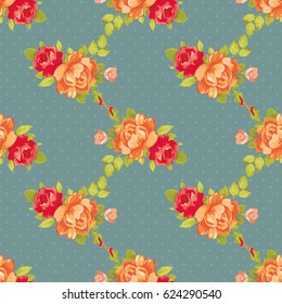 Seamless floral pattern with yellow roses Vector Illustration EPS8