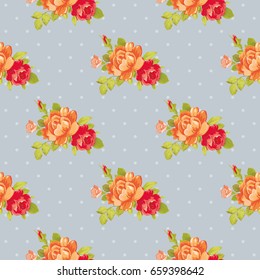 Patrón floral sin fisuras con rosas amarillas Vector Ilustración EPS8