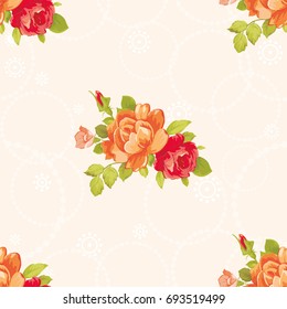  Seamless floral pattern with yellow roses Vector Illustration EPS8