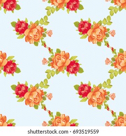  Seamless floral pattern with yellow roses Vector Illustration EPS8