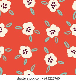 The seamless floral pattern for your design. Hand drawn background. Can be used for textile, home decoration, banner, poster, wrapping paper, etc.
