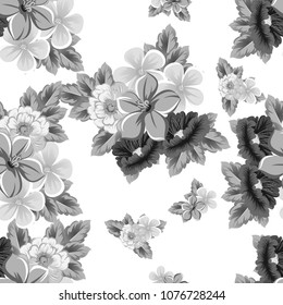 Seamless floral pattern. For your fabric design, clothing, printed matter. Postcards, greeting cards and invitations for birthday, wedding, Valentine's day, party. Vector illustration.