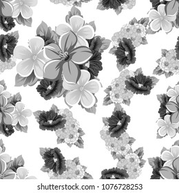 Seamless floral pattern. For your fabric design, clothing, printed matter. Postcards, greeting cards and invitations for birthday, wedding, Valentine's day, party. Vector illustration.