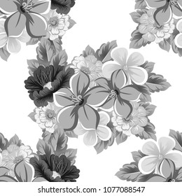 Seamless floral pattern. For your fabric design, clothing, printed matter. Postcards, greeting cards and invitations for birthday, wedding, Valentine's day, party. Vector illustration.