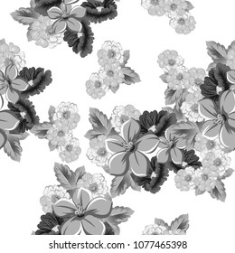 Seamless floral pattern. For your fabric design, clothing, printed matter. Postcards, greeting cards and invitations for birthday, wedding, Valentine's day, party. Vector illustration.