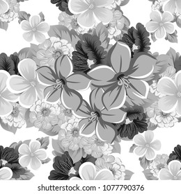 Seamless floral pattern. For your fabric design, clothing, printed matter. Postcards, greeting cards and invitations for birthday, wedding, Valentine's day, party. Vector illustration.
