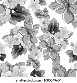 Seamless floral pattern. For your fabric design, clothing, printed matter. Postcards, greeting cards and invitations for birthday, wedding, Valentine's day, party. Vector illustration.
