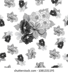 Seamless floral pattern. For your fabric design, clothing, printed matter. Postcards, greeting cards and invitations for birthday, wedding, Valentine's day, party. Vector illustration.