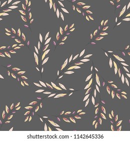 Seamless floral pattern.Cute simple ornament with flowers and le