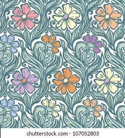 Seamless floral pattern-delicate interlacing branches of flowers and buds,model for design of gift packs, patterns fabric, wallpaper, web sites, etc.