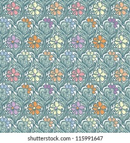 Seamless floral pattern-delicate interlacing branches of flowers and buds,model for design of gift packs, patterns fabric, wallpaper, web sites, etc.