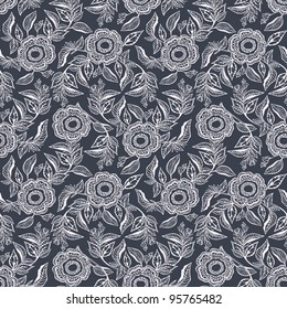 Seamless floral pattern-delicate interlacing branches of flowers and buds,model for design of gift packs, patterns fabric, wallpaper, web sites, etc.