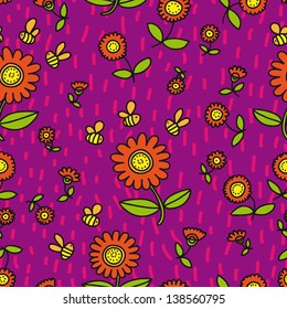 Seamless floral pattern.Endless texture with flowers.