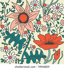 Seamless floral pattern.Endless texture with flowers.