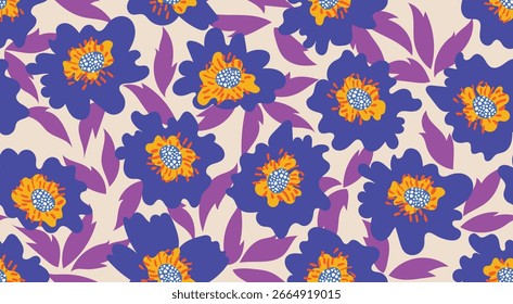 Patrones florales sin fisuras, decoración Abstractas de la impresión de las flores dibujadas a mano. Ilustración para la tela, los textiles, la ropa, el arte de la pared, la impresión y el proyecto de diseño, etc.