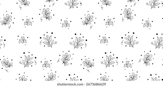 Seamless floral patterns background on black colour